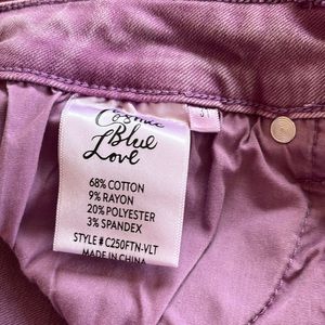 Cosmic Blue Love, skinny capri, purple